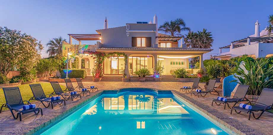 James Villa Holidays dusk exterior shot