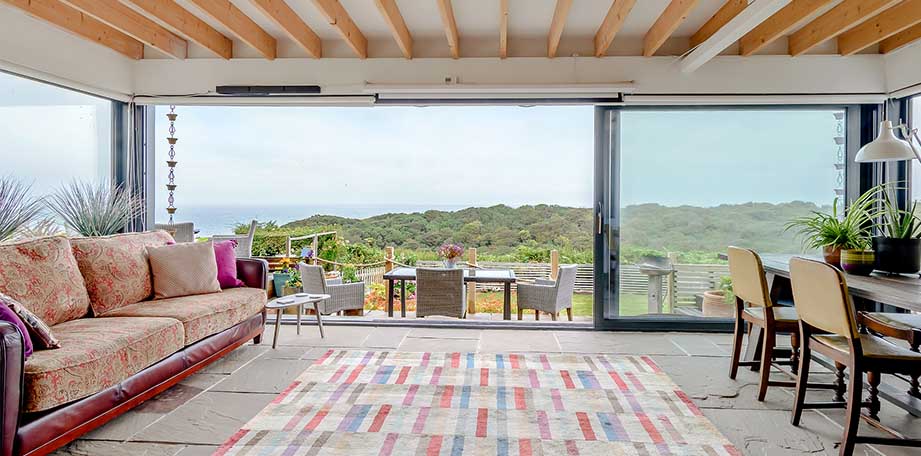 Lounge overlooking countryside