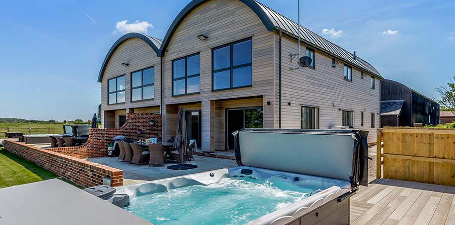 Cottages hot tub and home